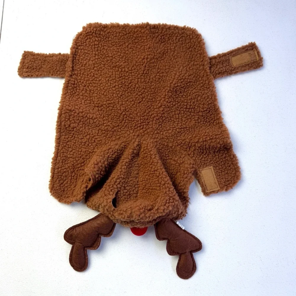 PetHoliday Reindeer Dog Costume Small Brown Sherpa Fleece Christmas Holiday Wear